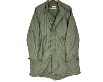 L 70s US Army M-65 Extreme Cold Weather Fishtail Parka W/lining