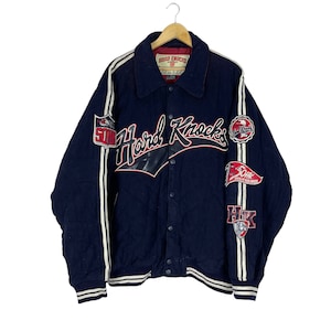 SOHK School Of Hard Knock Hip Hop Streetwear Varsity Button Jacket Navy Colour Size XLarge