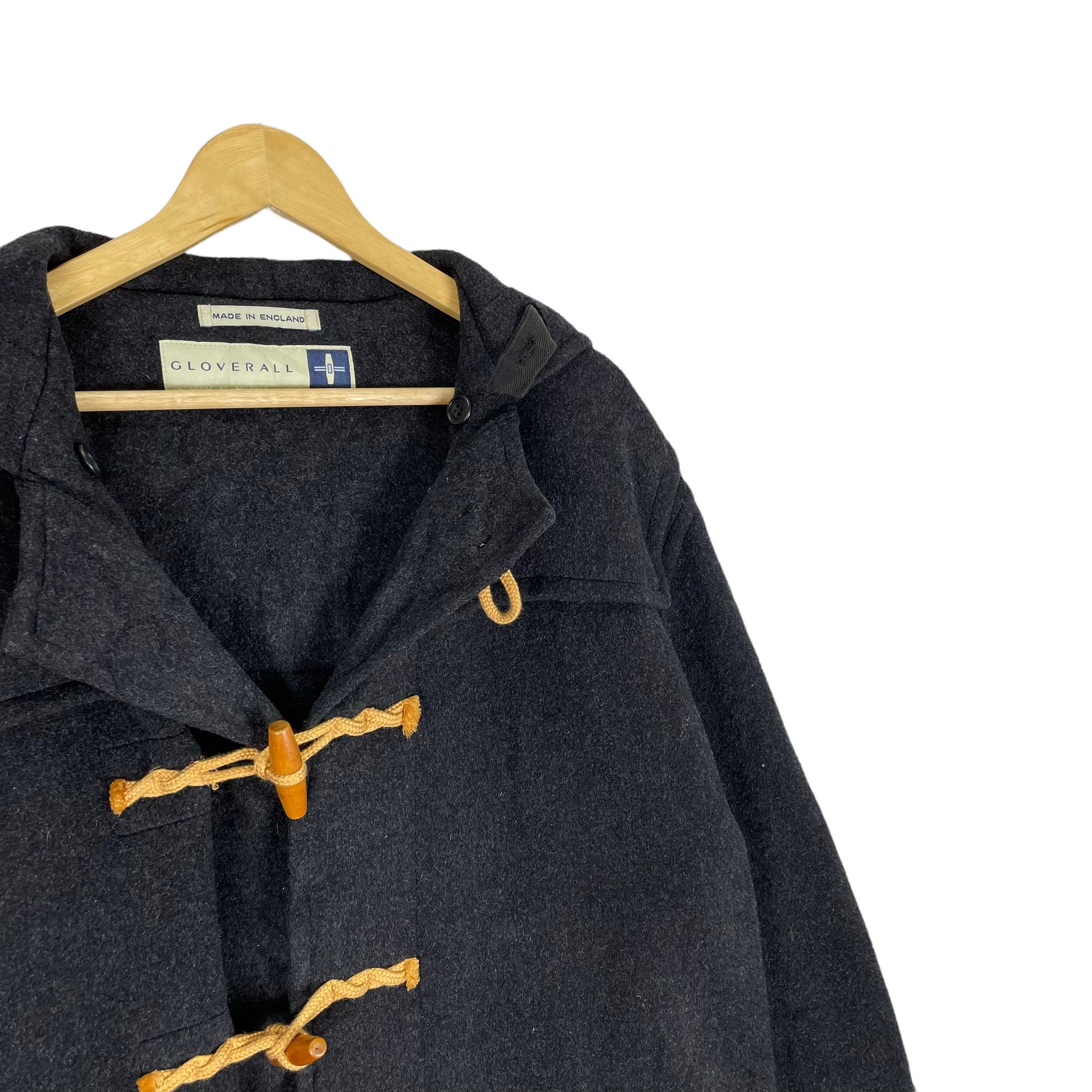 Gloverall Duffle England Coat Toggle Button Jacket Black