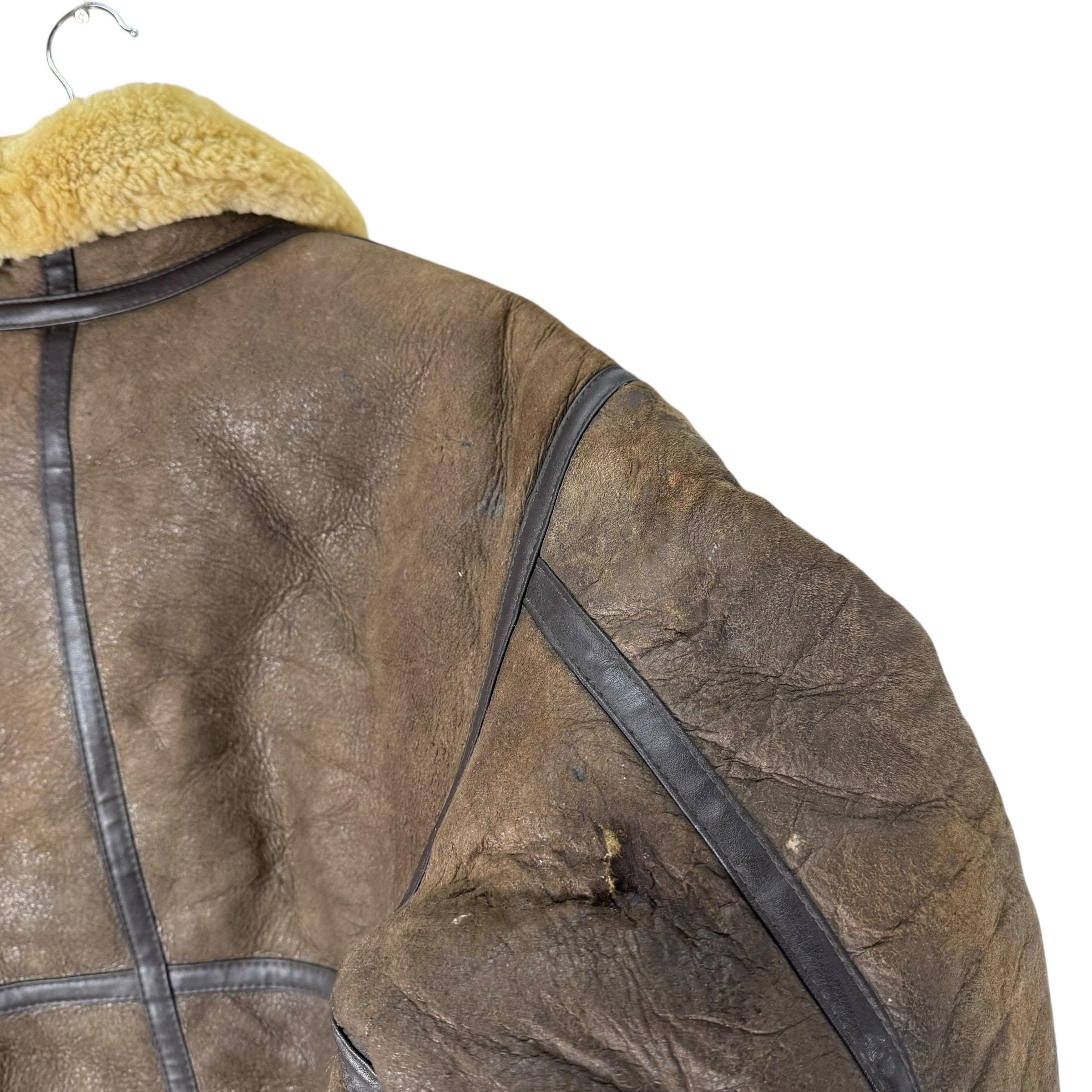 Vintage 90s US Army B3 Bomber Jacket: Sheepskin Leather Flight Vintage 90s US Army B3 Bomber Jacket: Sheepskin Leather Flight