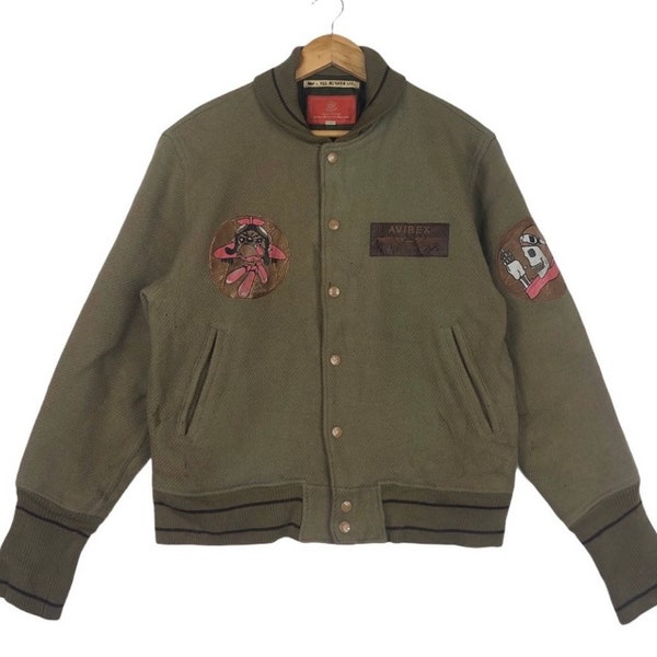 vintage des années 90 AVIREX USA fourrure à capuche blouson aviateur couleur blanc militaire taille XS