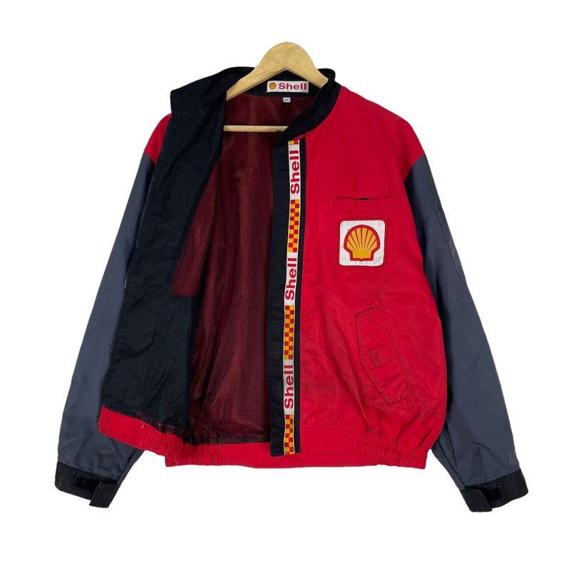 Shell Racing Team Uniform Vintage 90s Shell Racing Team Bomber Jacket - Size Large - Etsy
