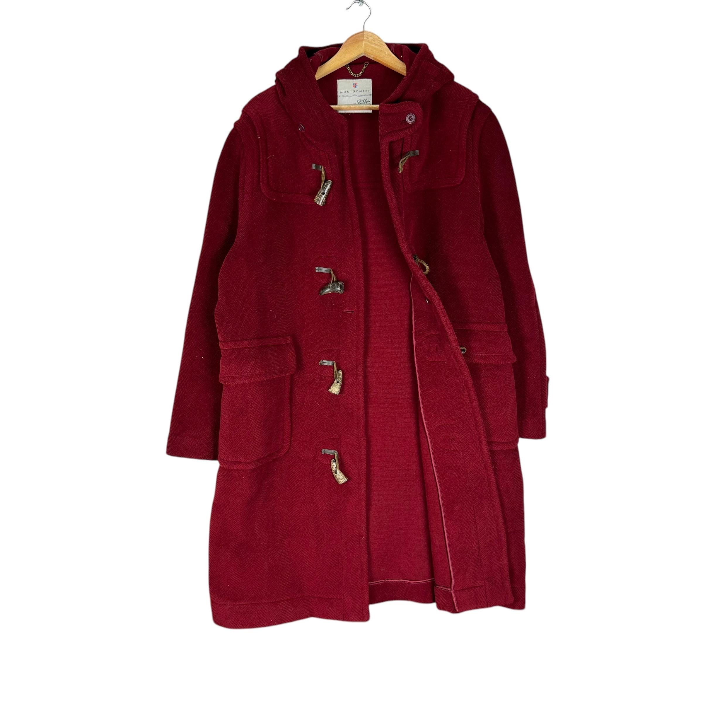 ヴィンテージ モンゴメリー ティベット ウール ダッフルコート：レッド