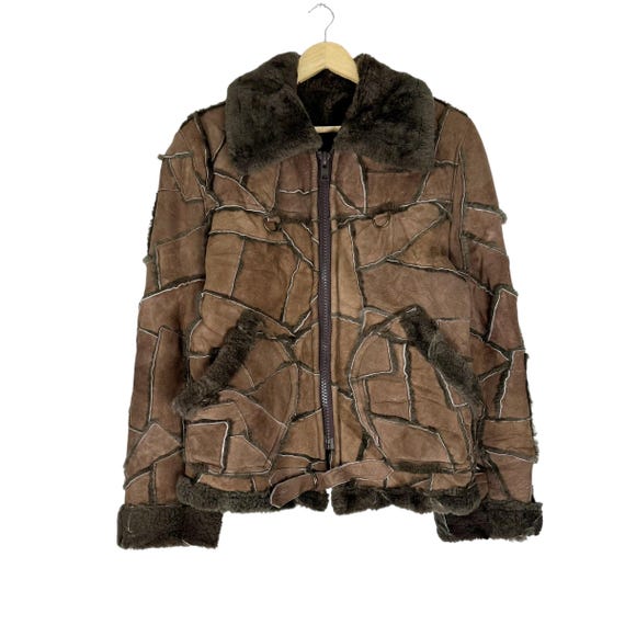 ジャケット・アウター vintage muton putchwork leather jacket vintage muton putchwork leather jacket