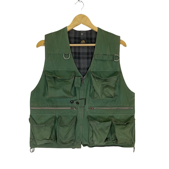 Vintage Tsuruya Fishing Vest: Green Multi Pocket Tactical