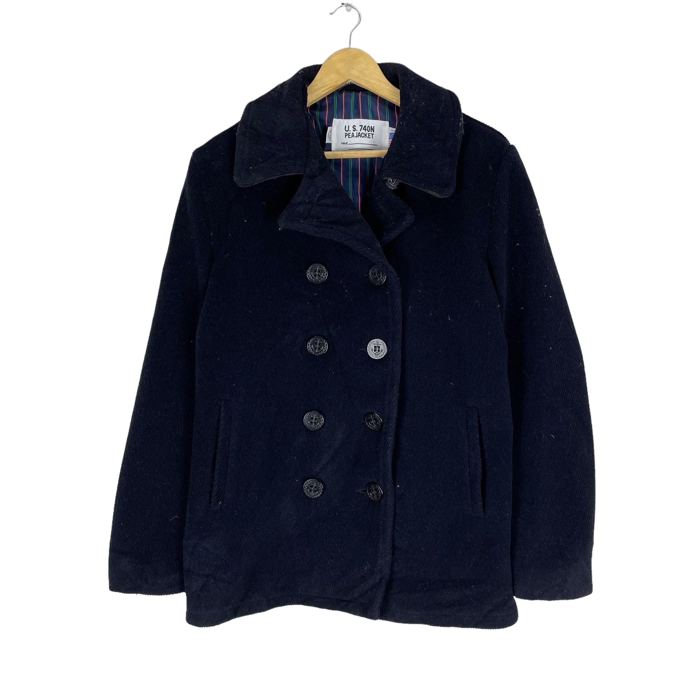 SCHOTT Bros X Takeo Kikuchi Military Pea Coat Jacket Navy Colour
