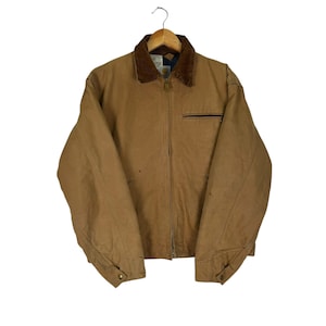 Vintage 80s Carhartt Detroit Duck Canvas Sun Faded Jacket Workwear Brown Colour Streetwear Size Medium