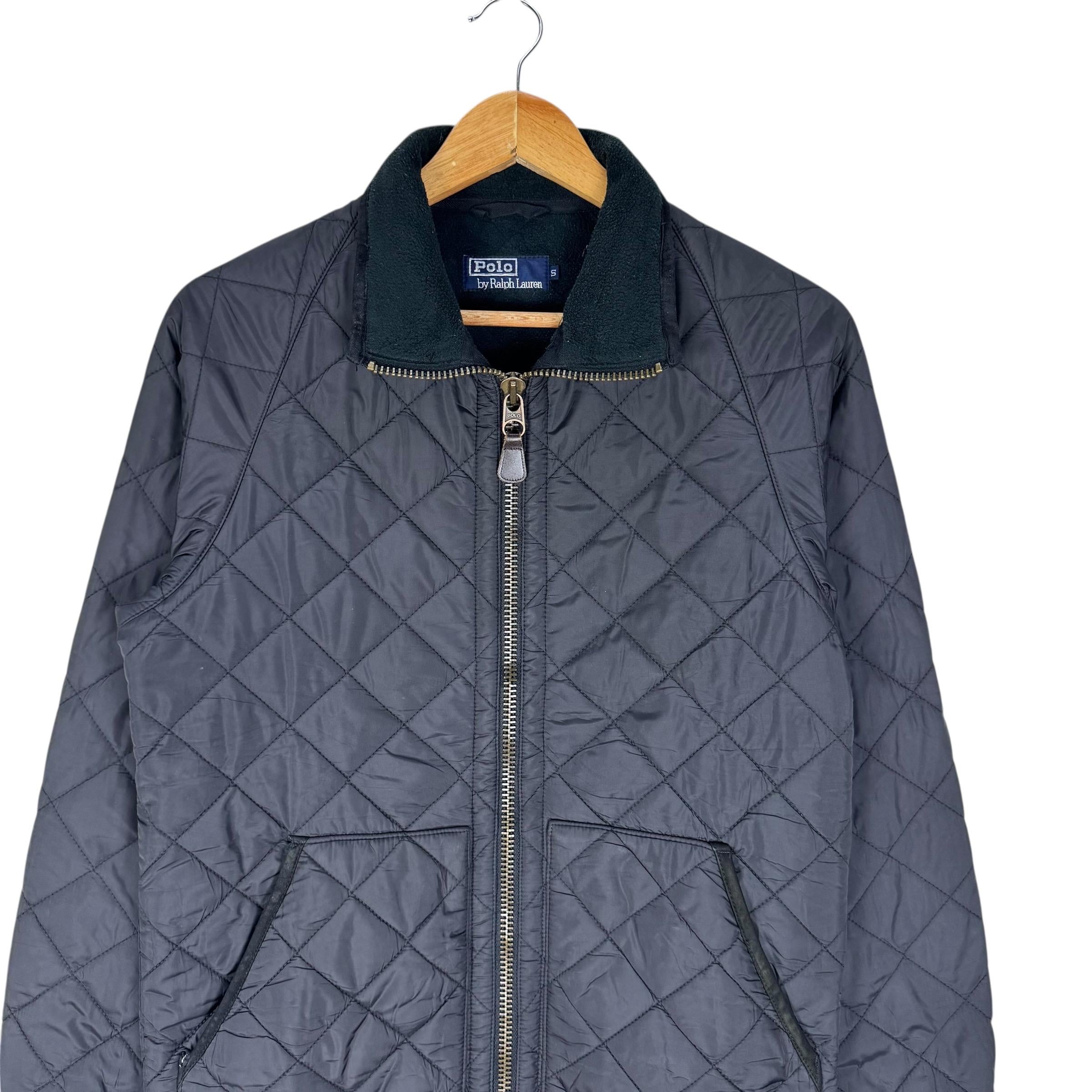 Vintage 90s Polo Ralph Lauren Quilted Down Jacket - Black Size S 