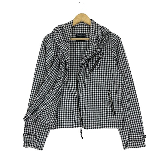 90s FINAL HOME Issey Miyake Jacket Zipper Plaids … - image 4