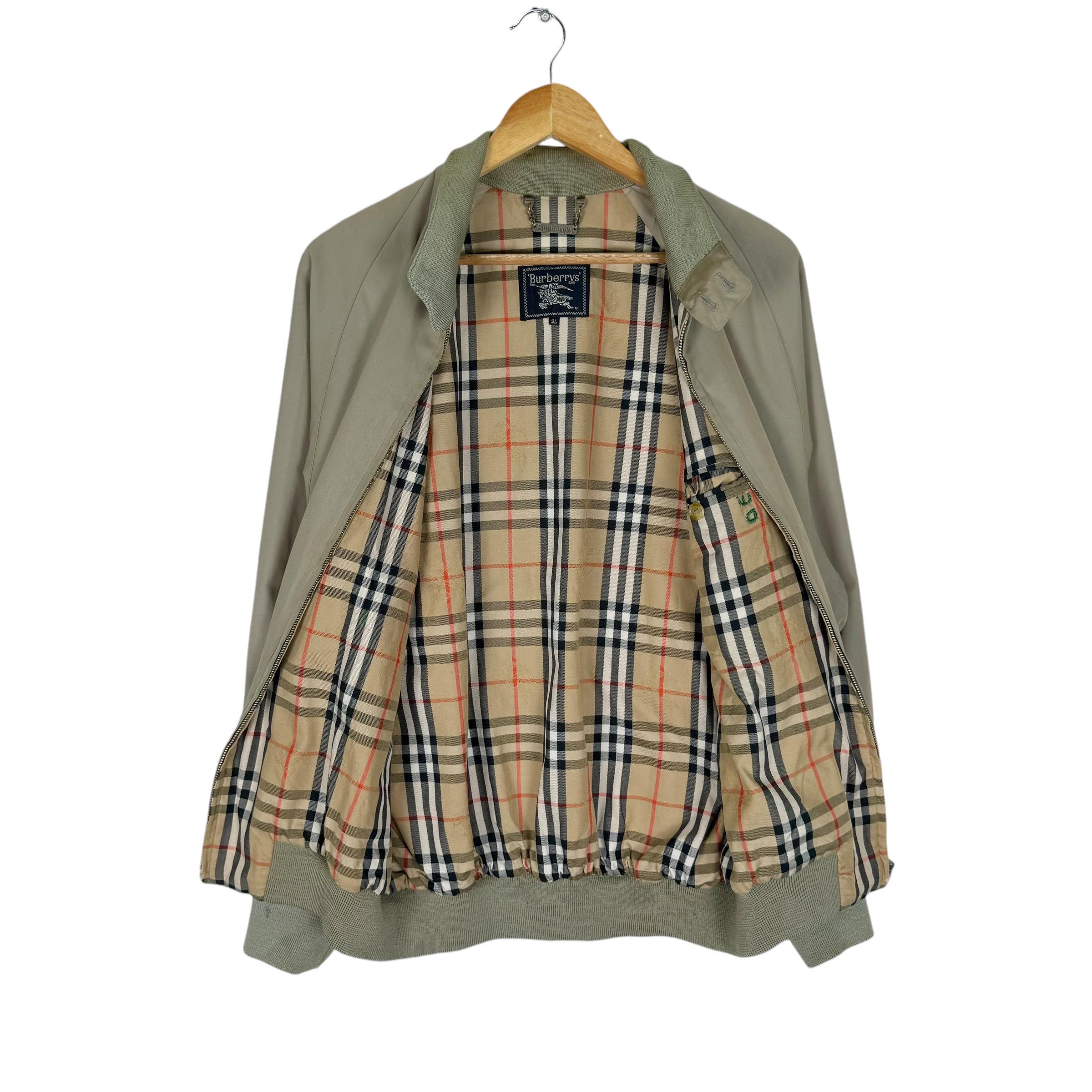 Vintage 90s Burberrys Herrington G9 Jacket Nova Check Olive Colour