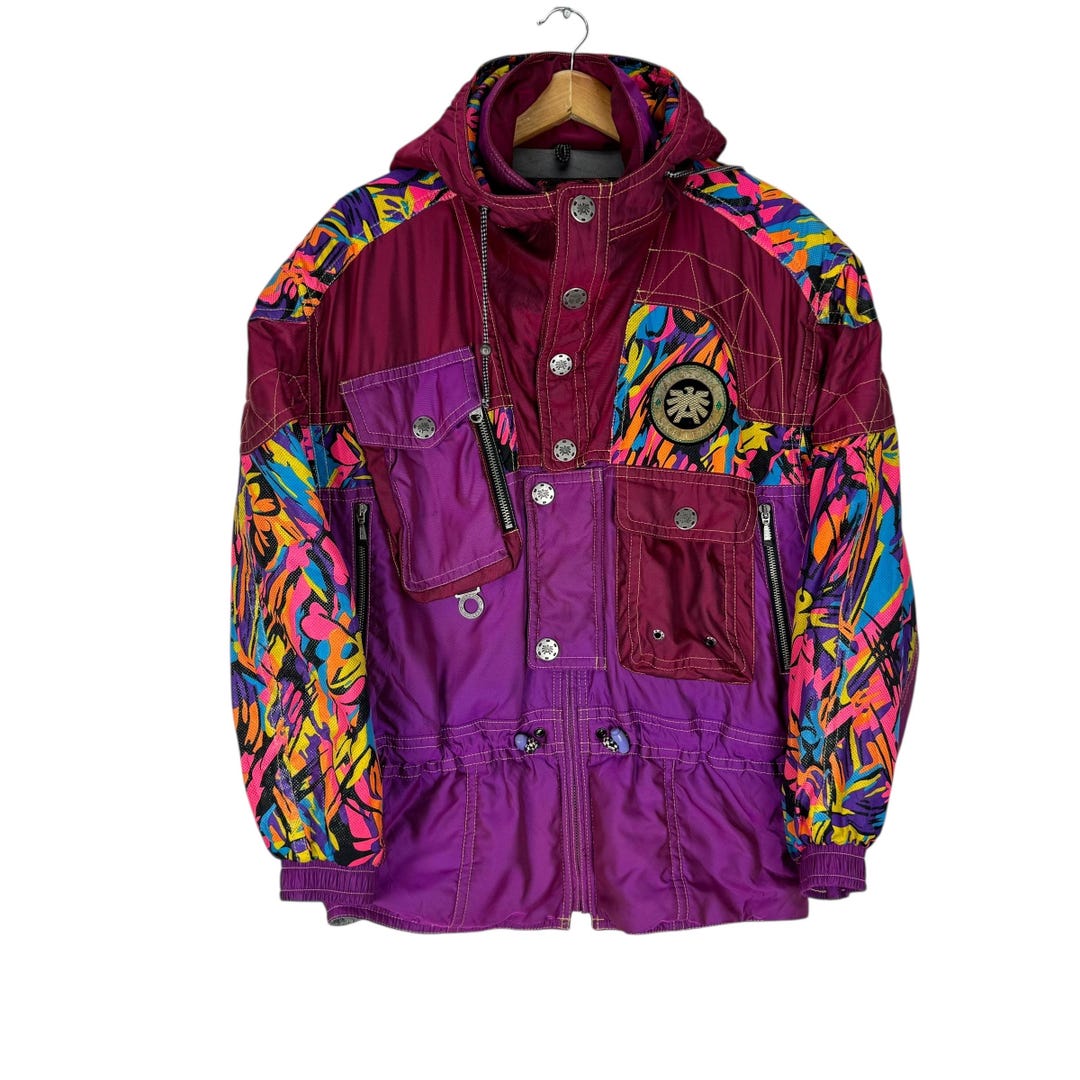 Vintage 90s Asics Austria Ski Jacket: Multi-color Racing Hoodie