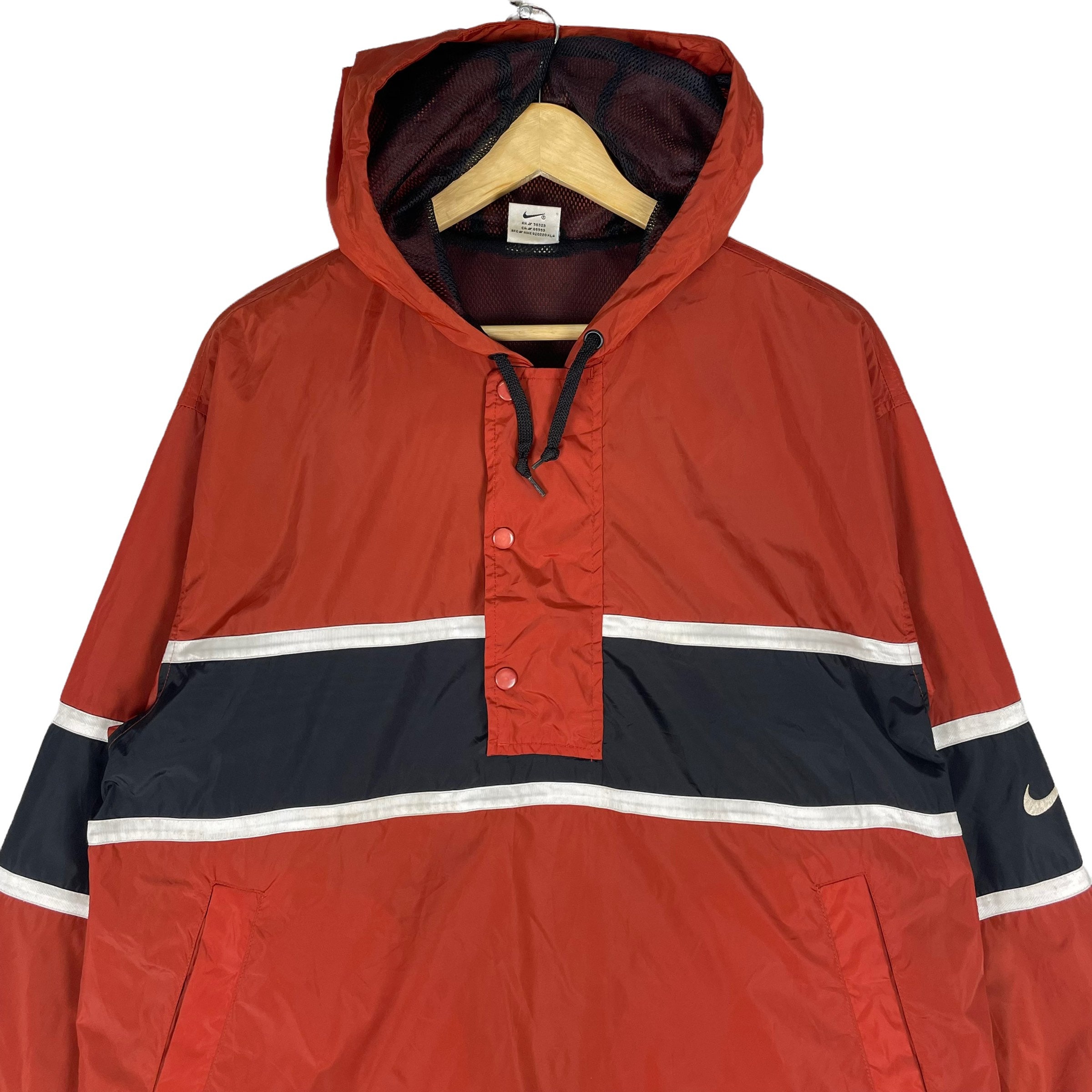 90’s NIKE vintage anorak nylon jacket Vintage 90s NIKE Nylon Anorak Jacket, Snap Button, Colour Block