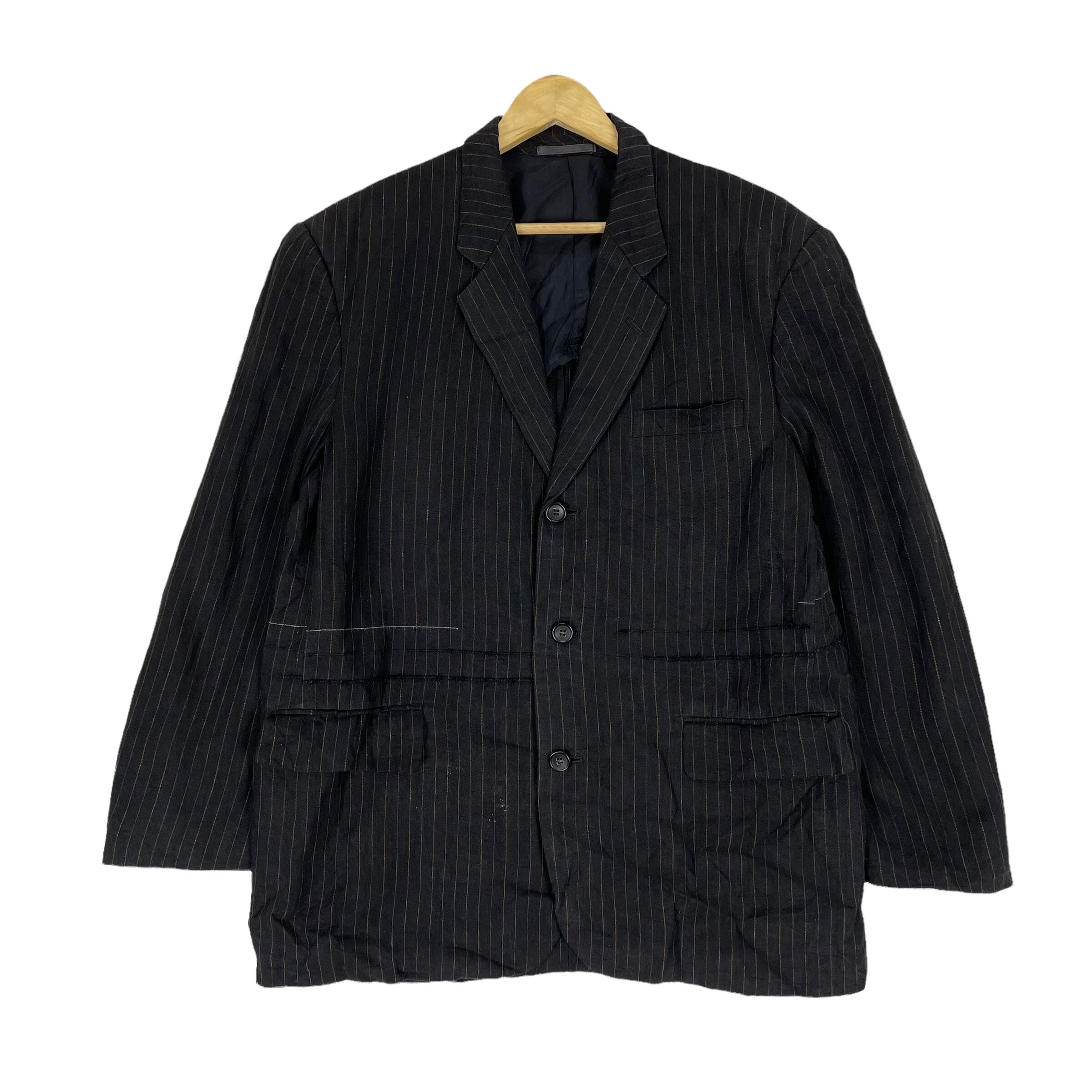 Vintage 90s COMME Des GARCON Homme AW94 Blazer Coat Jacket Striped