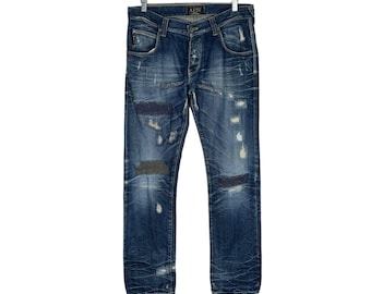 Giorgio Armani Culture Denim Italy Jeans Denim Distressed Blue