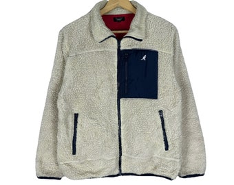 Kangol retro x hoogpolige fleece trui met enkele zak, maat Small