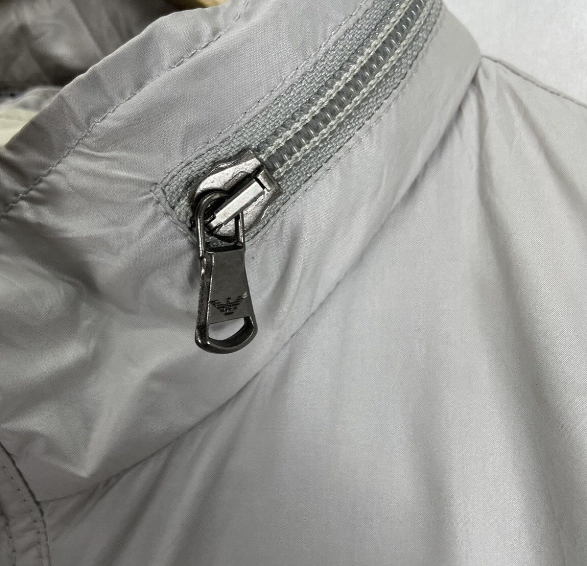 90s EMPORIO ARMANI Rayon Long Coat Jacket Grey Colour Size Medium