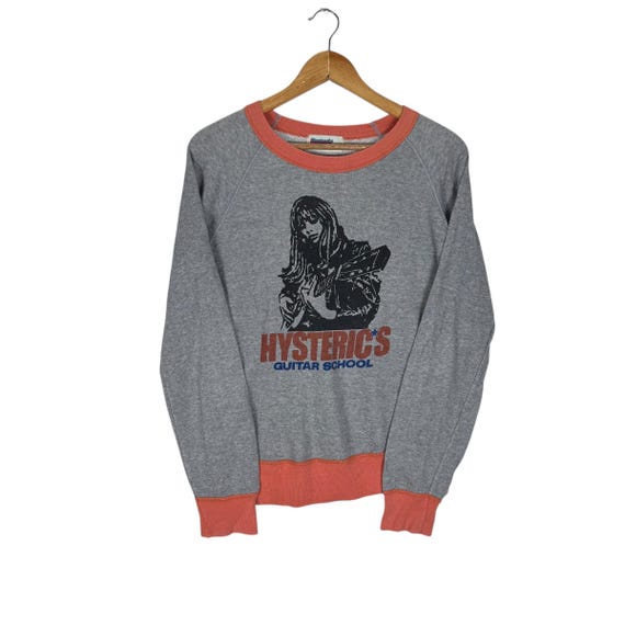 HYSTERIC GLAMOUR Guitar School Rock Crewneck Grey Colour - Size M