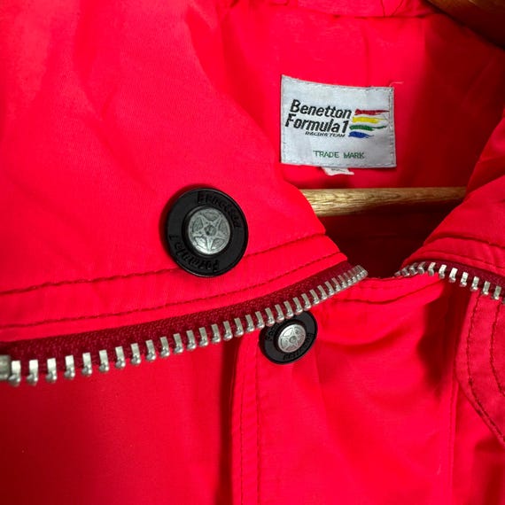 Vintage 90s BENETTON F1 Racing Team Bomberjacket Red Colour Size