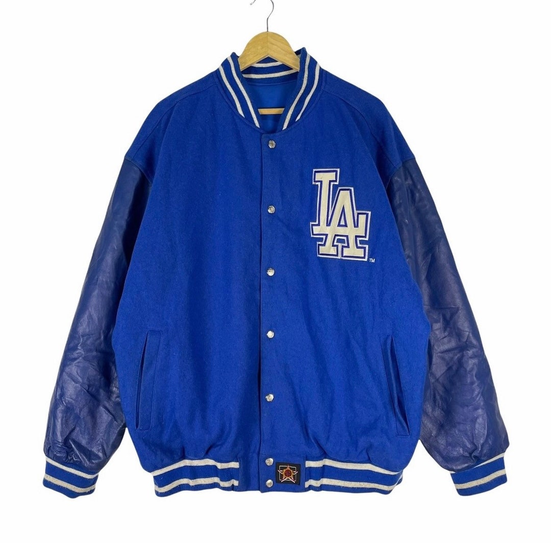 Vintage 90s LA Dodgers Jeff Hamilton JH Leather Varsity Jacket MLB ...