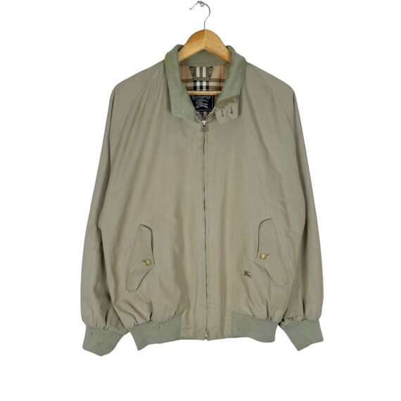 Vintage 90s Burberrys Herrington G9 Jacket Nova Check Olive Colour