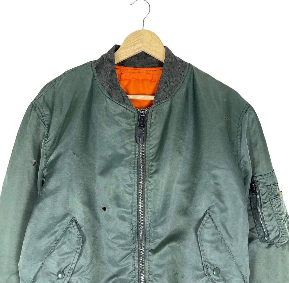 ALPHA INDUSTRIES Reversible Flight MA-1 Bomber Jacket Green