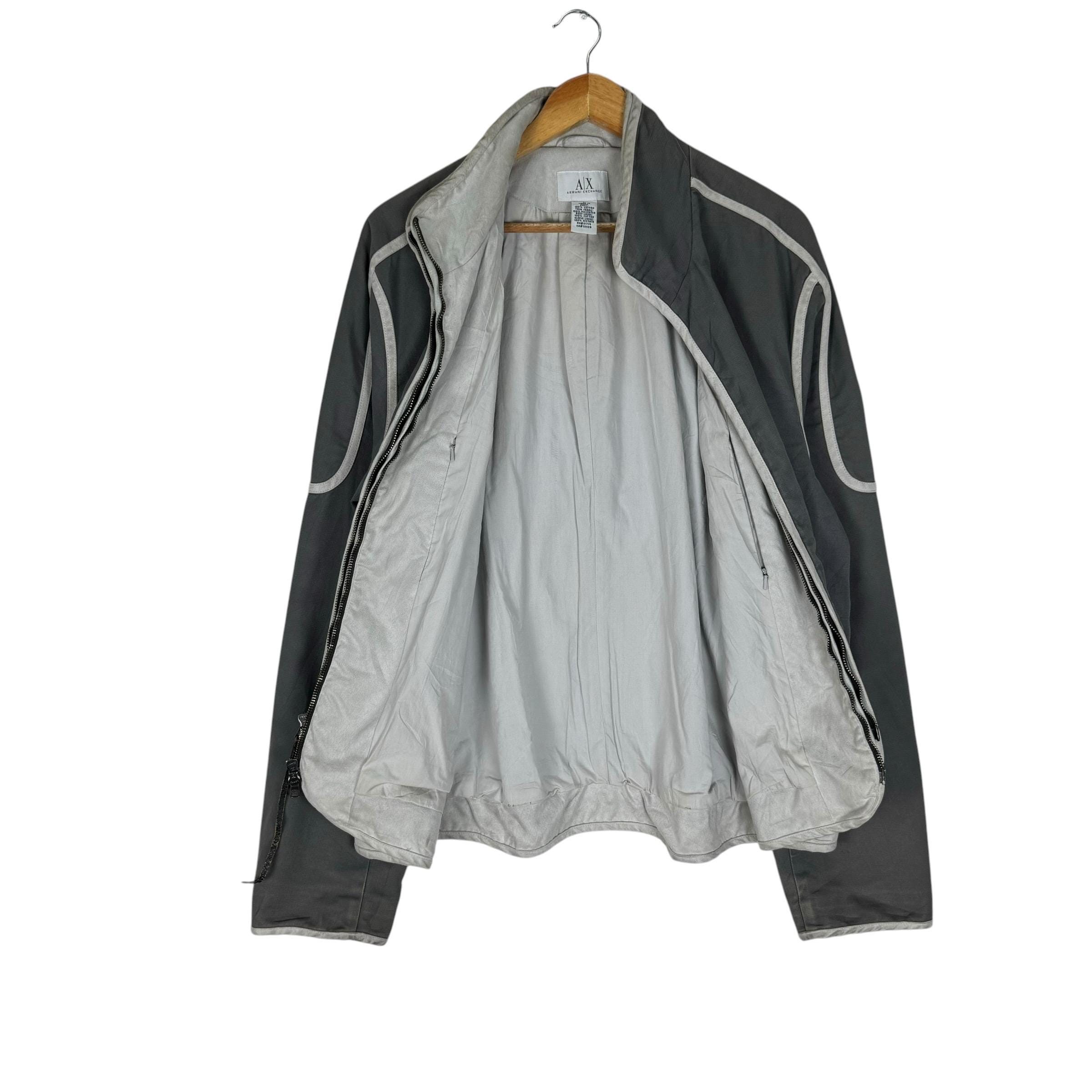 Vintage 90s ARMANI Exchange Bomber Zipper Jacket Grey Colour Size