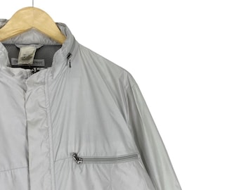 90s EMPORIO ARMANI Rayon Long Coat Jacket Grey Colour Size Medium