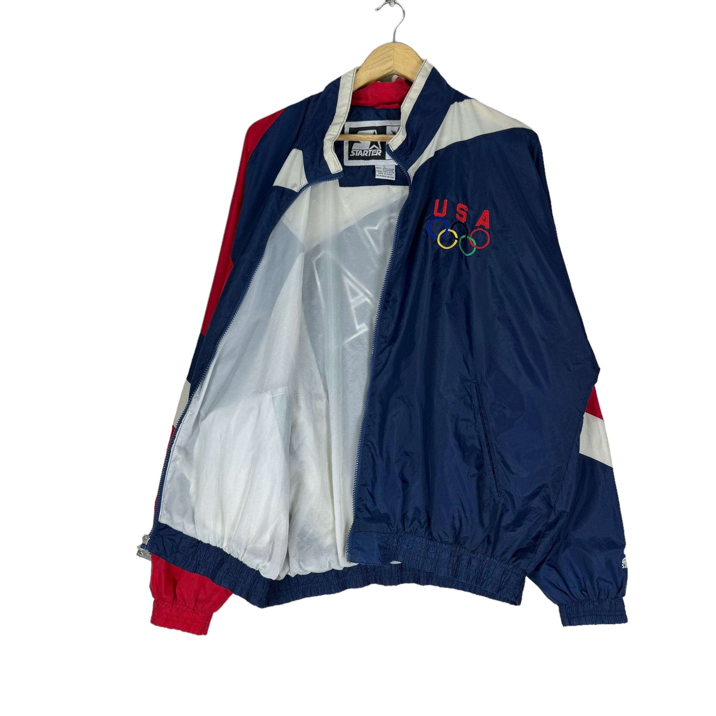 Vintage 90s Starter Usa Team Hoodie Light Olympic Games