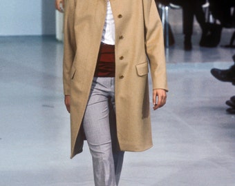 90s HELMUT LANG 本人期 COTTON SUEDE COAT AW1999 Helmut Lang Vintage Cotton Hooded Parka and AW1998