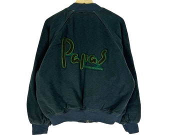 Vintage 90's Nicole Club for Men Leather Varsity Jacket Green