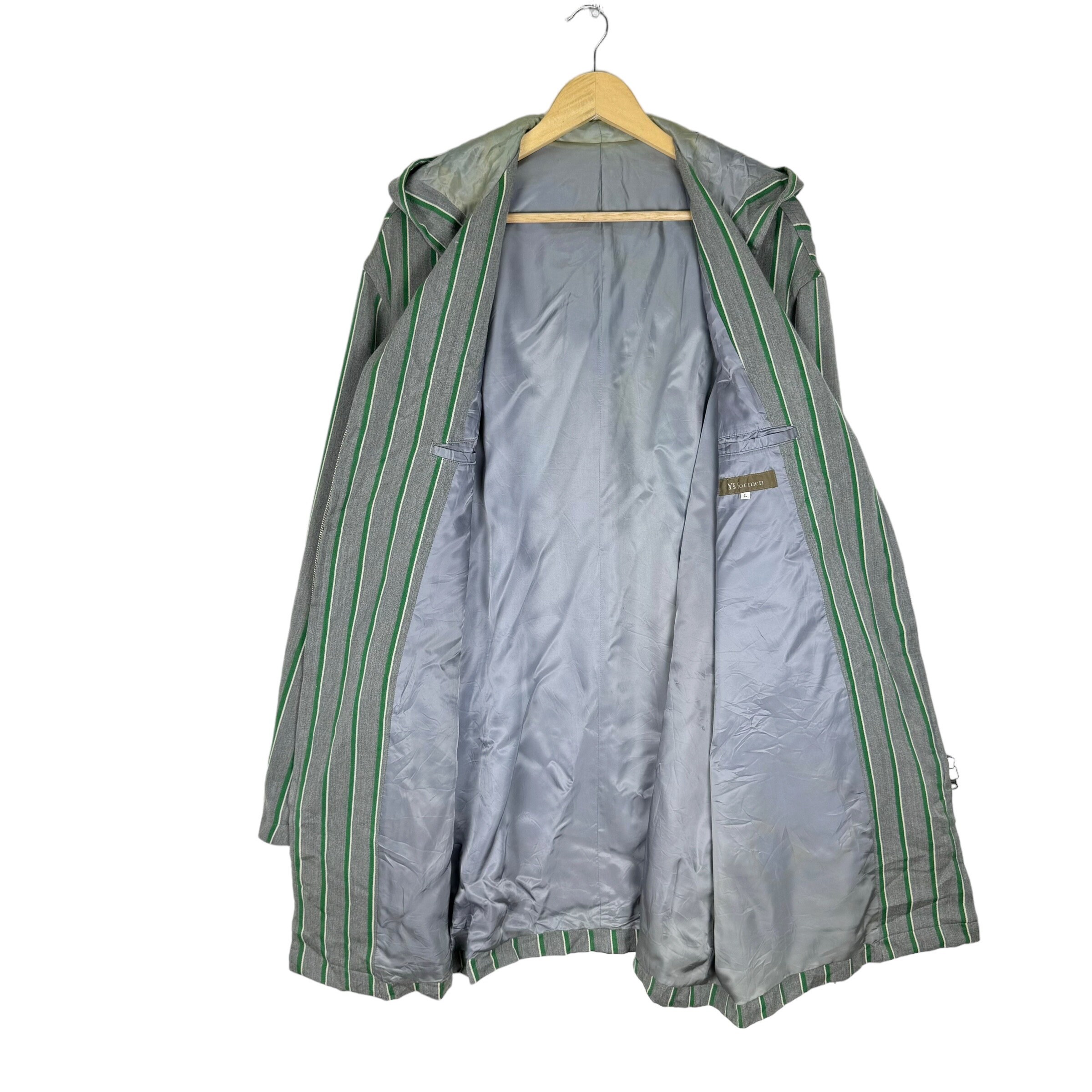 Vintage 90s YOHJI YAMAMOTO Y's for Men Hoodie Striped Zipper