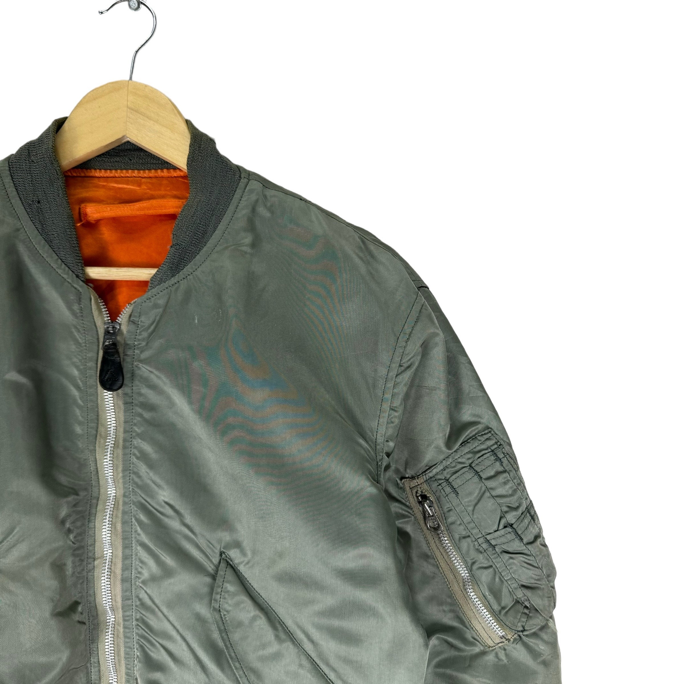 Vintage 70s ALPHA INDUSTRIES Reversible Flight MA-1 Bomber Vintage 70s ALPHA INDUSTRIES Reversible Flight MA-1 Bomber