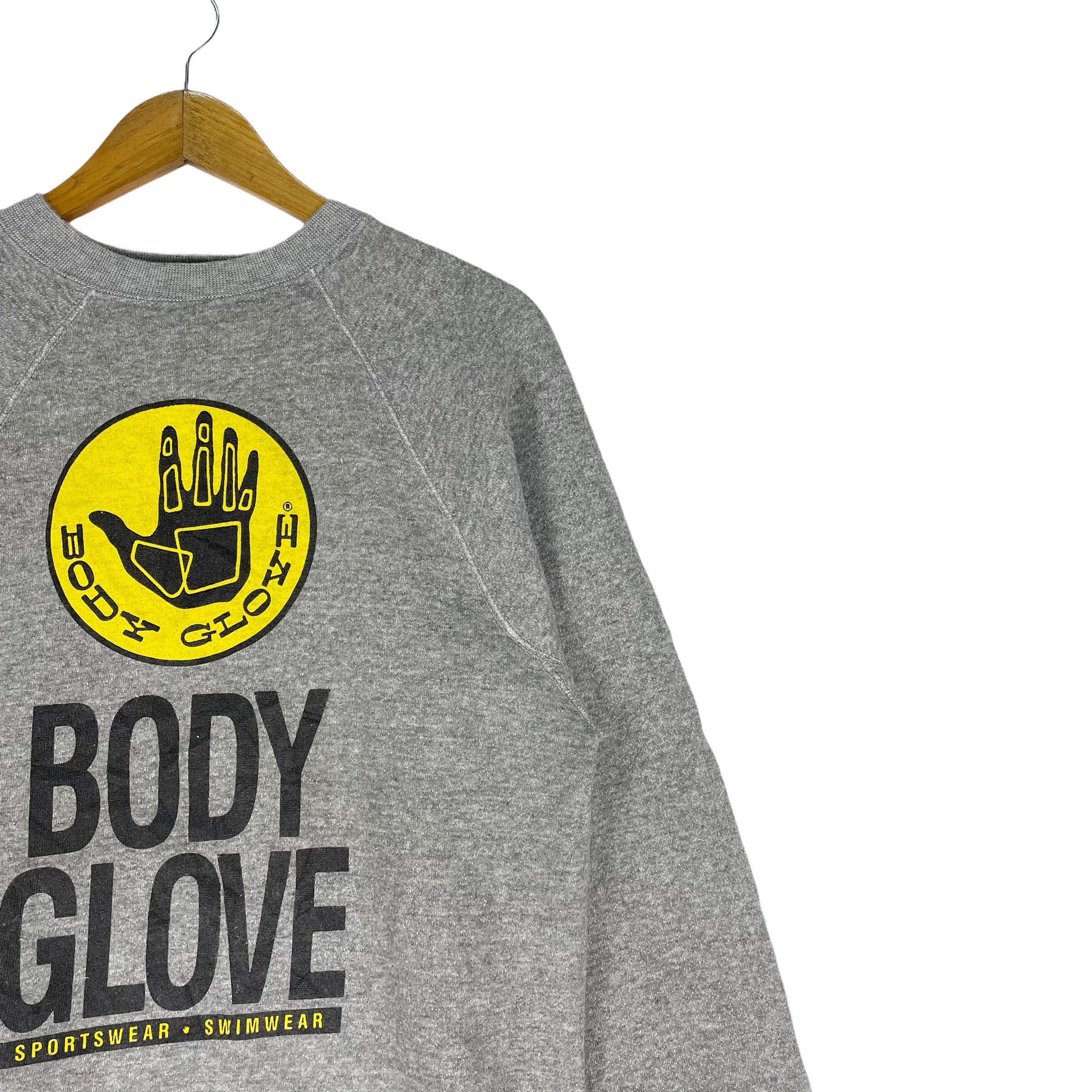 Vintage 80s Body Glove Sweatshirt: Grey Crewneck, Large Logo