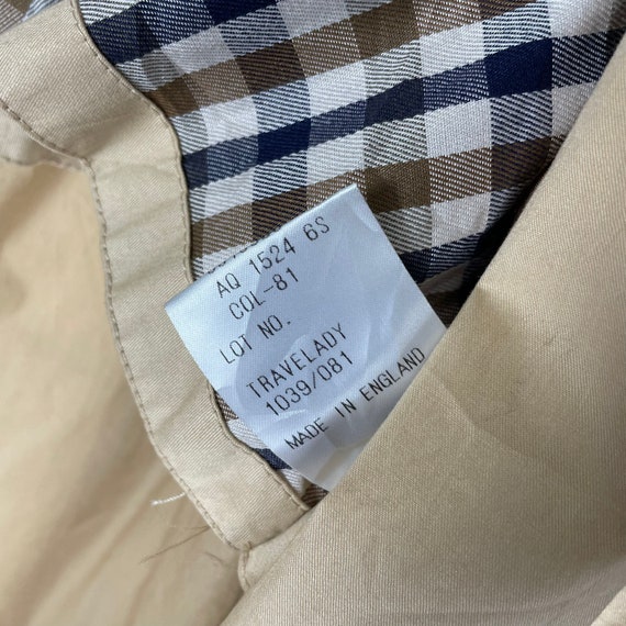 Vintage 90s AQUASCUTUM Trench Coat Jacket Inside … - image 7