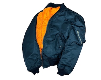 Vintage 90s ALPHA INDUSTRIES Reversible Flight MA-1 Bomber Jacket