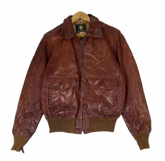 Vintage GOLDEN BEAR A2 Military Horse Leather Jacket Dark Vintage GOLDEN BEAR A2 Military Horse Leather Jacket Dark