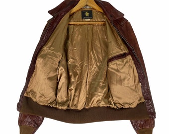 Vintage GOLDEN BEAR A2 Military Horse Leather Jacket Dark Vintage GOLDEN BEAR A2 Military Horse Leather Jacket Dark