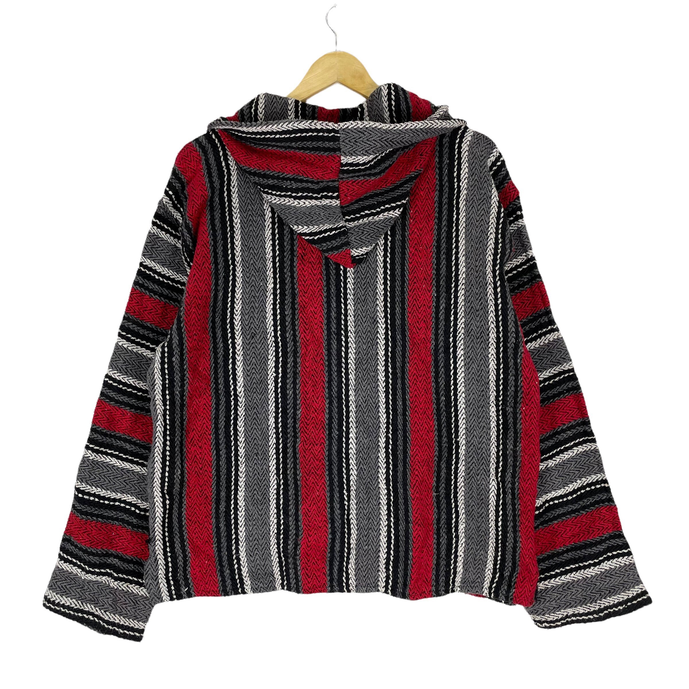 Mexican Baja Hoodie Sweatshirt Jumper Striped Jacket Sweater - Etsy