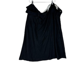 Vintage Yohji Yamamoto Y’s Black Cotton Skirt, Oversized Designer Fashion