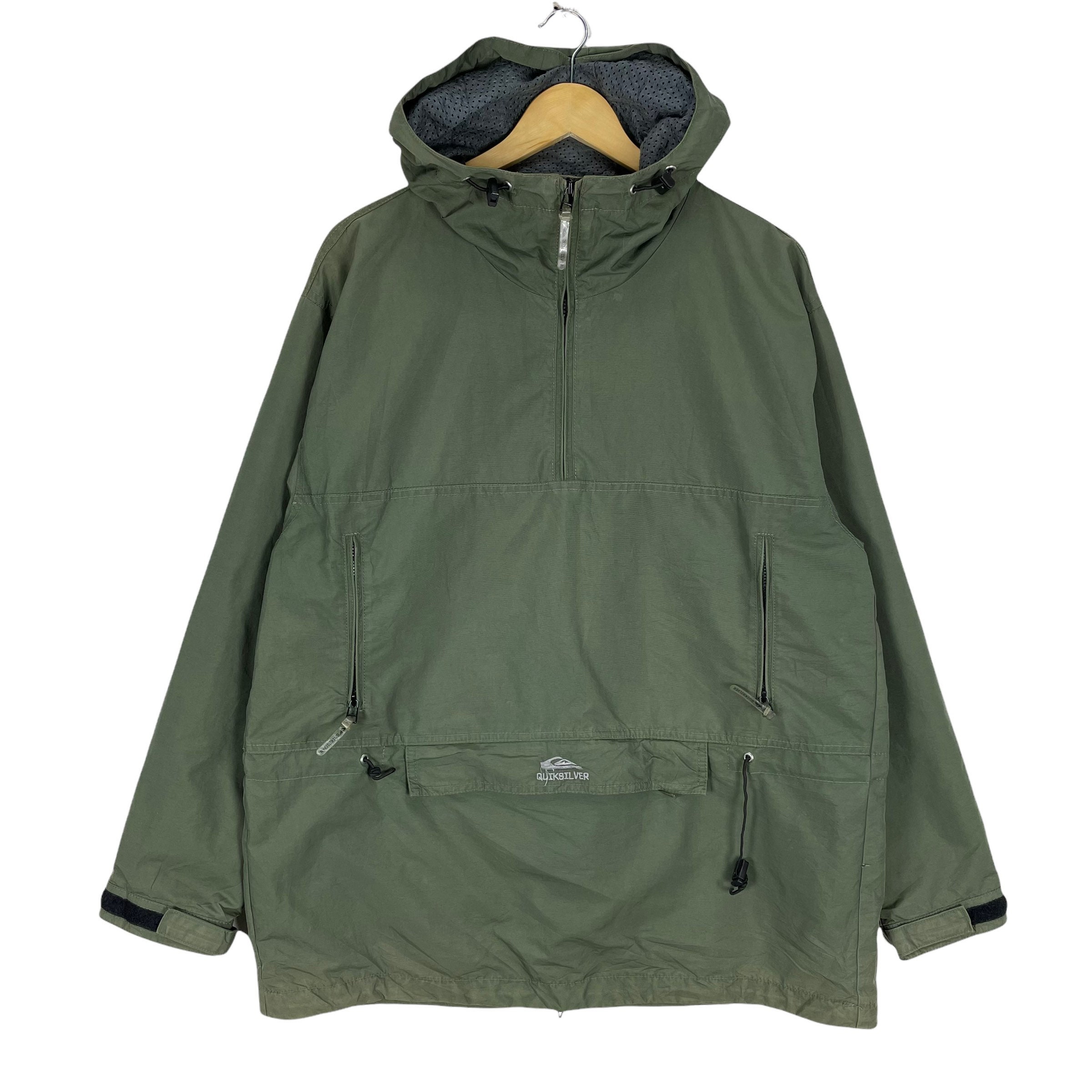 Vintage 90s Quiksilver Anorak Hoodie Surfing Beach Surf Half