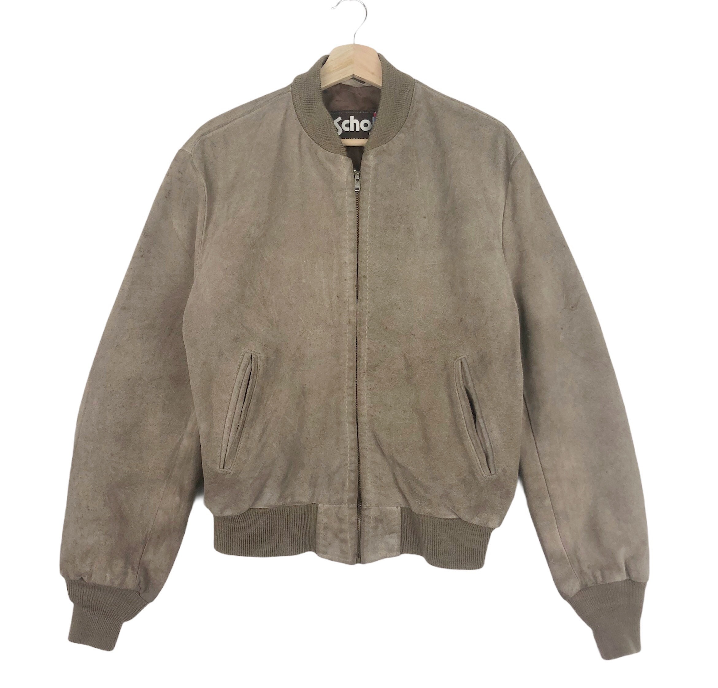 Vintage 90s SCHOTT NYC Grey Suede 