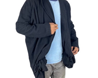 Comme Des Garcons Wool Cardigan: Deconstructed Knot Jacket, Medium