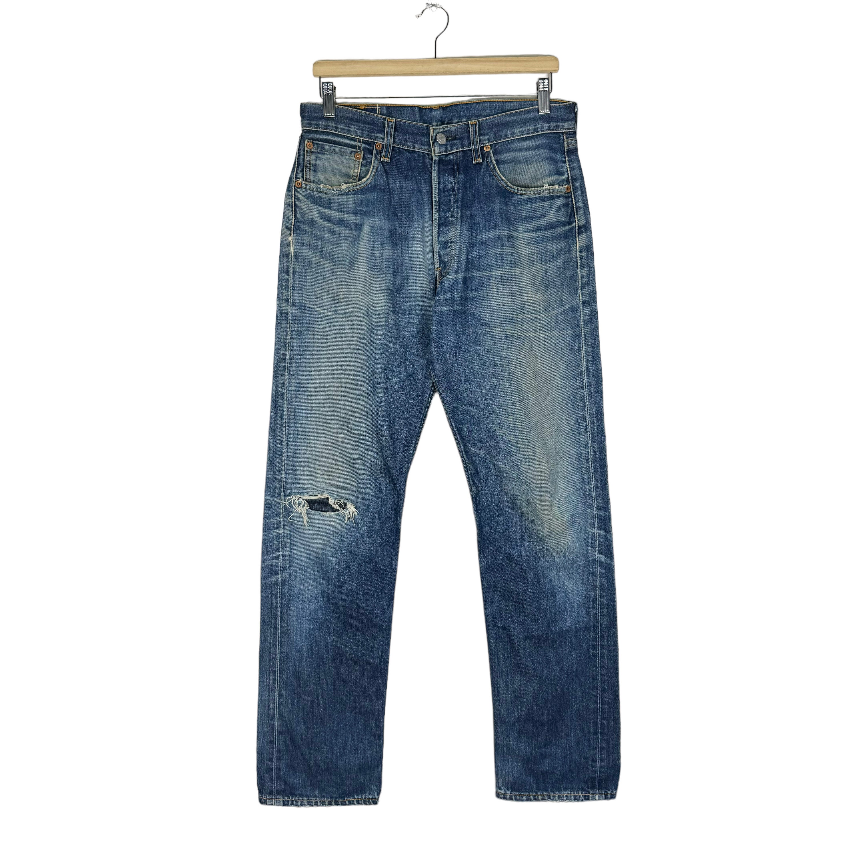 USA made 90s Levi's 501 denim pants dead stock yarn dyed