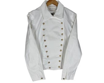 Ralph Lauren Military Double Breasted Jacket ,White Colour - Size L Fit To (M)