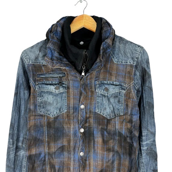 In the Attic Denim Camo Gothic Punk If Six Was Nine Jacket In the Attic Denim Camo Gothic Punk If Six Was Nine Jacket