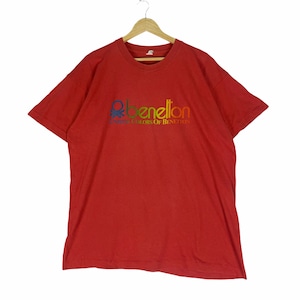 Vintage 90s United Colors Of Benetton Tshirt Multicolour Font Spell Out Racing Team Benetton Tee