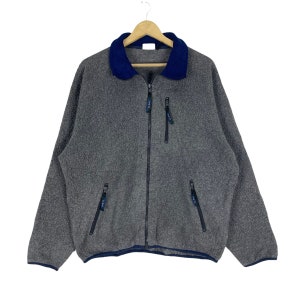 Vintage 90er Jahre LL BEAN Fleece Sweatshirt Reißverschluss Grau Berg Kleidung Jacke Größe groß