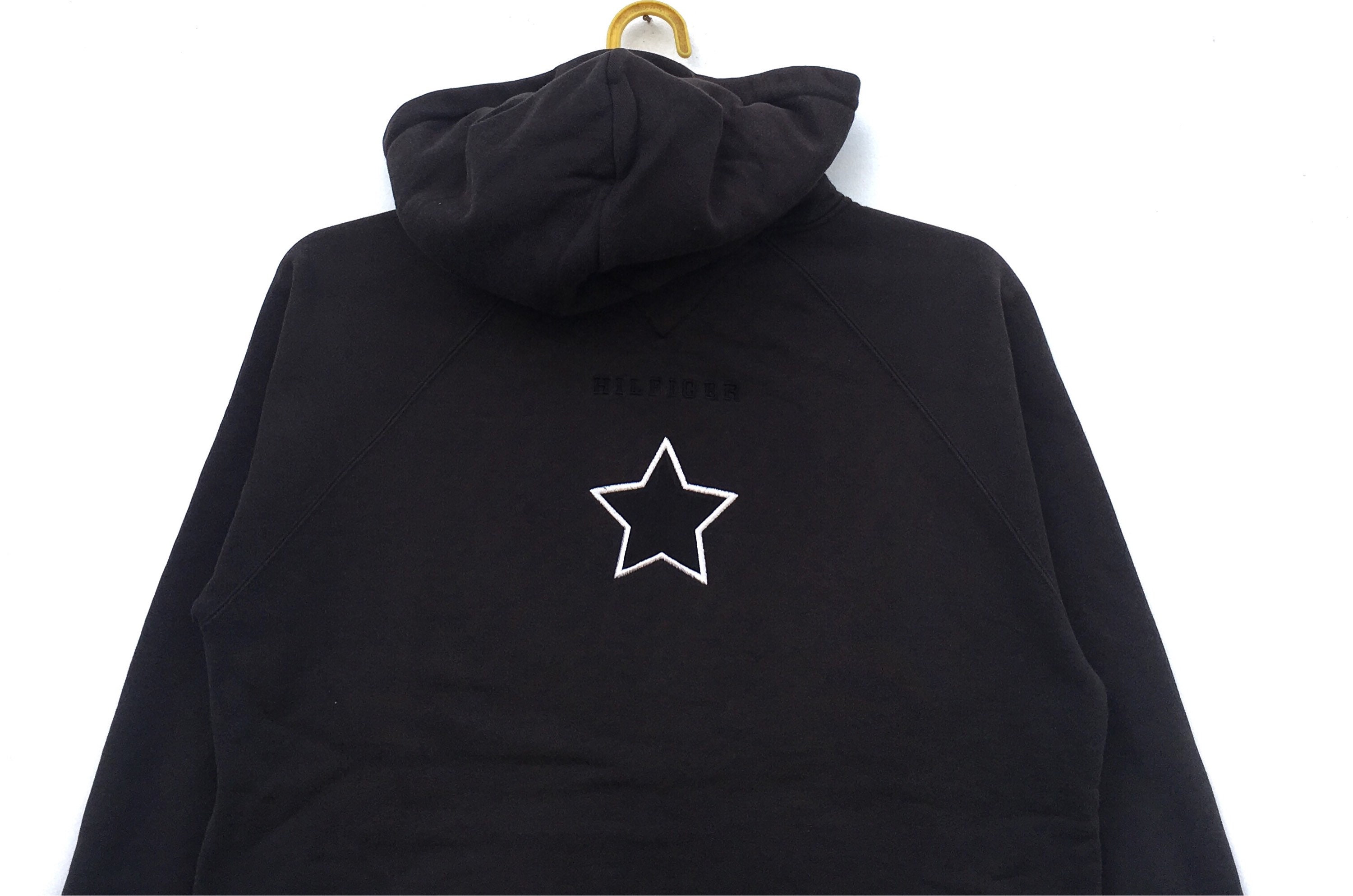 Tommy Hilfiger Hoodie Sweatshirt Star Zipper Pullover Small Logo