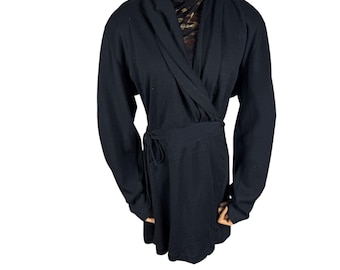 Vintage 90s Morgane Le Fay Wool Wrap Robe Cardigan, Liliana Ordas M