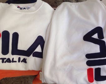 FILA With PANTS Big Logo Spell Out Tennis Sport Clothing Streetwear Sweater Size Small